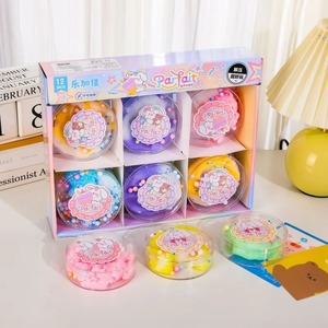 Lot de 12 pièces de slime en résine effet nuage double mélangé, avec breloques, argile cristalline, kit de fabrication de pâte à modeler, jouet éducatif - Product Image 3