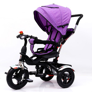 <span class=keywords><strong>Tricycle</strong></span> pour bébé en gros / <span class=keywords><strong>Tricycle</strong></span> 4 en 1 pour enfants / <span class=keywords><strong>Tricycle</strong></span> poussette 4 en 1 pour bébé avec poignée <span class=keywords><strong>de</strong></span> poussée à rotation à 360 degrés - Product Image 3