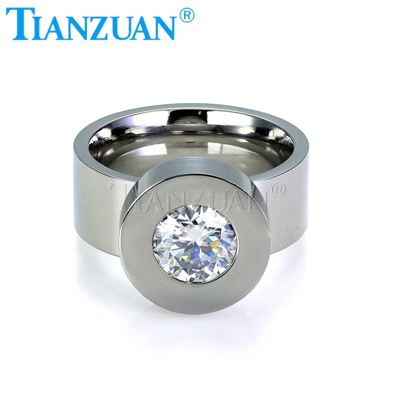 8mm Vòng trắng D moissanite tháo dỡ Vòng thay thế đá bạc màu thép không gỉ trang sức tắm bơi nam nữ Quà Tặng