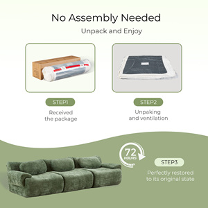 Contemporary Three-Seater Modular Sectional Sofa Vacuum Packed Chenille Pillow Back No Assembly Leisure Couch for Living Room - Product Image 6