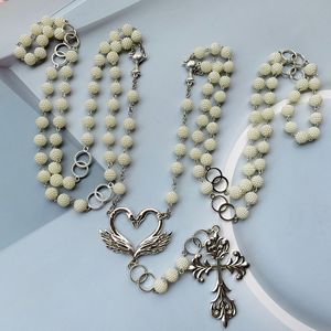 대형 웨딩 올가미 묵주 첫 친교 화이트 진주 비즈 Rosarios Catolicos 웨딩 액세서리 가톨릭 커플 묵주 - Product Image 3