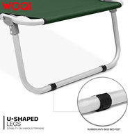 Lit d'extérieur portable WOQI en tissu Oxford pour adultes - Lit de camping pliable couleur personnalisable avec housse amovible pour le déjeuner au bureau