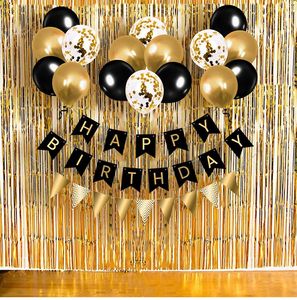 23 шт., черный золотой воздушный шар - Product Image 5