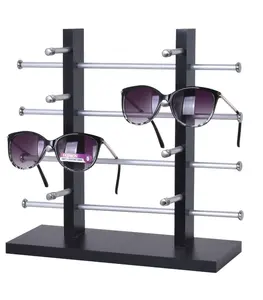 8-Pair Wood Tree Grain Wooden Glasses Eyewears Sunglasses Display Stand Holder Organizer