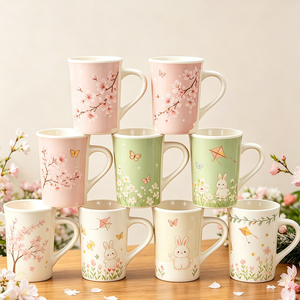 Taza de Cerámica con Estampado de Flores Silvestres de Primavera, Margaritas, Flores de Cerezo y Lavanda, 11 oz, Linda Taza de Café con Diseño Floral de Mariposas y Abejas, para las Fiestas - Product Image 2