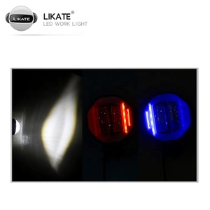 Mini UTV ATV antibrouillard moto <span class=keywords><strong>camion</strong></span> 45 W cosse rouge bleu 12 V ambre bicolore 24 V stroboscopique 3 pouces LED lumière de tr - Product Image 5