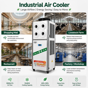 เครื่องปรับอากาศอุตสาหกรรม 10.8KW 36000BTU แบบเคลื่อนย้ายได้ พร้อมคอมเพรสเซอร์โรตารี่ R410A สำหรับโรงงาน/เวิร์คช็อป ประหยัดพลังงาน ประสิทธิภาพสูง - Product Image 2