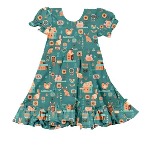 2023 Пасхальный вязаный сарафан, дизайнерская одежда для девочек, Весенняя юбка с маленькими оборками для девочек, платье для маленьких девочек