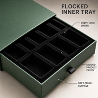 OEM Geschenkbox mit Schiebefach aus Hartkarton, Individuellem Logo, Goldfolienrand und Flockfutter für Schmuckverpackungen