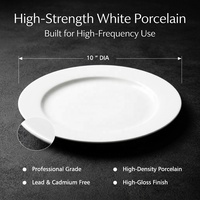 Assiettes plates en porcelaine blanche de 680 g, 10 pouces, de qualité supérieure, pour la restauration, les banquets d'hôtel, la vaisselle de restaurant