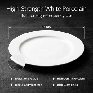 Assiettes plates en porcelaine blanche de 680 g, 10 pouces, de qualité supérieure, pour la restauration, les banquets d'hôtel, la vaisselle de <span class=keywords><strong>restaurant</strong></span> - Product Image 2
