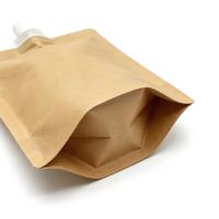 Vente directe usine – Sachet d'emballage biodégradable personnalisable en papier kraft avec bec verseur pour liquides