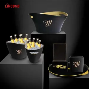 Lincond Customized Logo Bar KTV Champagne Beer Led Plastic Acrylic Ice Bucket