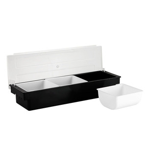 Boîte à condiments à trois compartiments avec couvercle pour le stockage des fruits et des assaisonnements, rectangulaire, couleur unie, pour la cuisine - Product Image 4