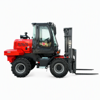 Chariot élévateur tout-terrain 8T, articulé 4x4, élévateur standard de 3m à élévateur sur mesure de 6m, conçu pour le transport de fournitures en vignoble