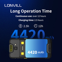 Lecteur RFID portable UHF LONVILL 5,5 pouces 4420 mAh WIFI WWAN Android Lecteur et enregistreur RFID