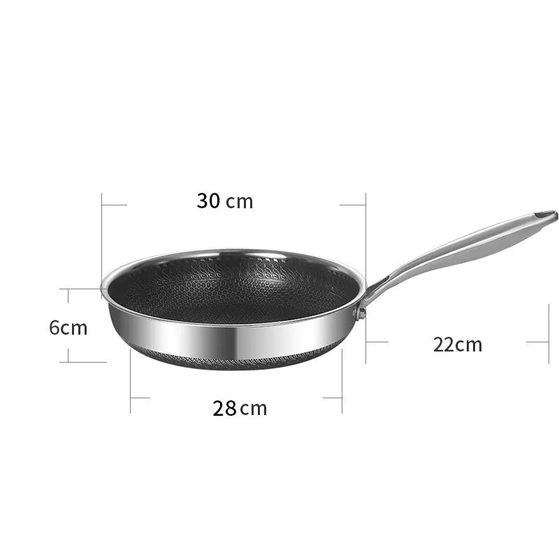 Customized Pot Stainless Steel 316 Non-Stick Frying Pan Non Stick Honeycomb Wok Set Cookware Wok Pan