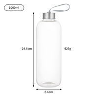 Bouteille en verre à paroi simple de 500 ml, style Boston classique, écologique, compatible lave-vaisselle et micro-ondes, avec bouchon à vis, logo personnalisé