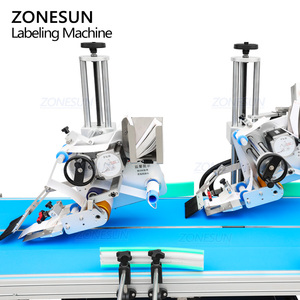 Machine d'étiquetage automatique électrique à deux têtes ZONESUN ZS-TB160P2 pour pochettes, cartons et surfaces planes avec alimentateur à pile - Product Image 4