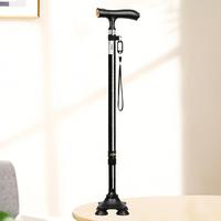 S26TSFC28- # B #      Bâton de marche à quatre branches en fibre de carbone avec lumières LED, 360 °   Attelle télescopique pour cheville, adaptée aux personnes handicapées
