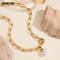 Collier en alliage avec perles d'imitation style européen et américain, chaîne à maillons tendance, pendentif clavicule hip-hop, ambre, vente chaude