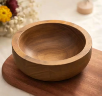 Bol à bougie et à pâte en bois rustique fait main, forme ronde, pour la décoration intérieure et la fabrication de bougies