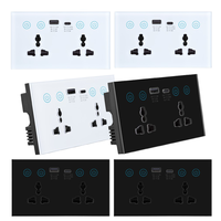 Interrupteur intelligent WiFi, prise murale, norme universelle, panneau en verre trempé, prise intelligente, télécommande, appareils intelligents pour la maison