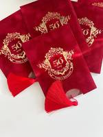 Invitations de mariage de luxe en velours bordeaux et or avec logo, kits de cartes d'invitation en acrylique pour mariée, porte-invitation 5x7 avec pochette enveloppe