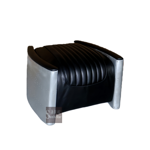 <span class=keywords><strong>Silla</strong></span> de Cuero Negro para Bañera de Aviador, Sofá de Cohete de Cuero Real, Remaches Industriales para Oficina en Casa o Dormitorio de Ocio - Product Image 4