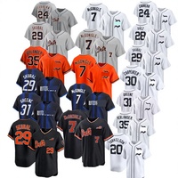 Camisetas de Béisbol para Hombre de Manga Corta, Transpirables, con Nombre del Equipo Serigrafiado, 100% Poliéster, Ajuste Cómodo, para Detroit