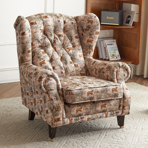 เก้าอี้โซฟาหนังเดี่ยวลายเสือสี่แบบใหม่<span class=keywords><strong>ล่าสุด</strong></span>โซฟาแบบอเมริกันย้อนยุคโซฟาหนังเดี่ยวสำหรับห้องนั่งเล่น - Product Image 4