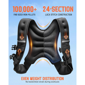 Lưới thoáng khí túi ngoài trời cho tập luyện chạy tập thể dục có thể điều chỉnh trọng vest cho nam giới phụ nữ 30lbs 14kg sức mạnh đào tạo bánh - Product Image 4