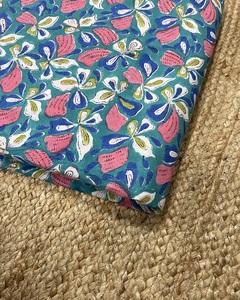 Hand <b>Block</b> <b>Printed</b> 100% Cotton Fabric Soft Natural by the Yard Women's Dress Curtain & Bag Fabric - Product Image 6