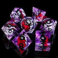 Jeu de dés DND en résine dorée brillante, 7 pièces, dés polyédriques à bords vifs, Dungeons & Dragons, jeux de société RPG