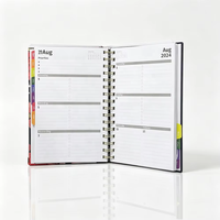 Carnet de notes à spirale personnalisé avec logo imprimé, motif floral, couverture en papier A5 A6 B5, agenda, cadeau promotionnel, vente en gros, 80 feuilles
