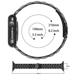 Bracelet en métal pour <span class=keywords><strong>Apple</strong></span> <span class=keywords><strong>Watch</strong></span> 8 7 6 <span class=keywords><strong>5</strong></span> 4 41 mm 45 mm 42 mm 44 mm, bracelet de montre fin à cinq maillons en acier inoxydable de 14 mm - Product Image 3