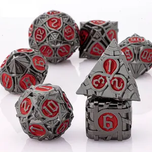 Set di dadi poliedrici in metallo Super September DND gioco da tavolo un set di dadi in metallo Set di dadi poliedrici in metallo DND