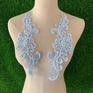 2022 New <strong>Heavy</strong> Industry Beads Three-dimensional Flower Mesh Embroidery Voile <strong>Fabric</strong> Paste <strong>Lace</strong> Patch for Wedding Dress - Product Image 5