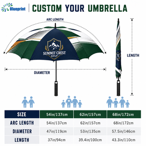 Parapluie de golf manuel coupe-vent à couche unique en fibre de verre, grand format, personnalisé avec impression numérique couleur pour clubs, événements et magasins professionnels - Product Image 2