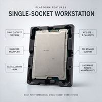Processeur serveur W5-3435X 16C/32T 3.1GHz 51MB 270W TDP Socket LGA4677 DDR5 8 canaux pour station de travail, virtualisation, traitement de données