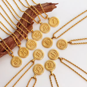 PVD 18K oro signos del zodiaco Collar para Mujeres Hombres 12 Constelaciones moneda Géminis horóscopo astrología colgante collares regalo de la <span class=keywords><strong>suerte</strong></span> - Product Image 4