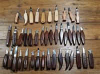 Ensemble de couteaux à sculpter le bois avec manche carré en bois massif, couteau de précision pour projets de bricolage et de travail du bois artisanal
