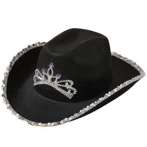 <span class=keywords><strong>Sombrero</strong></span> de Vaquera Rosa con Lentejuelas y Diseño de Corona de <span class=keywords><strong>Princesa</strong></span> - Product Image 2