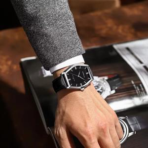 Montre de luxe Drioshipping à mouvement quartz japonais, bracelet en cuir véritable, pour homme, style business décontracté - Product Image 5