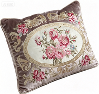Tissu de canapé en velours tissé polyester/métallique, respirant, de luxe, à motifs floraux, personnalisé en usine, pour la décoration intérieure