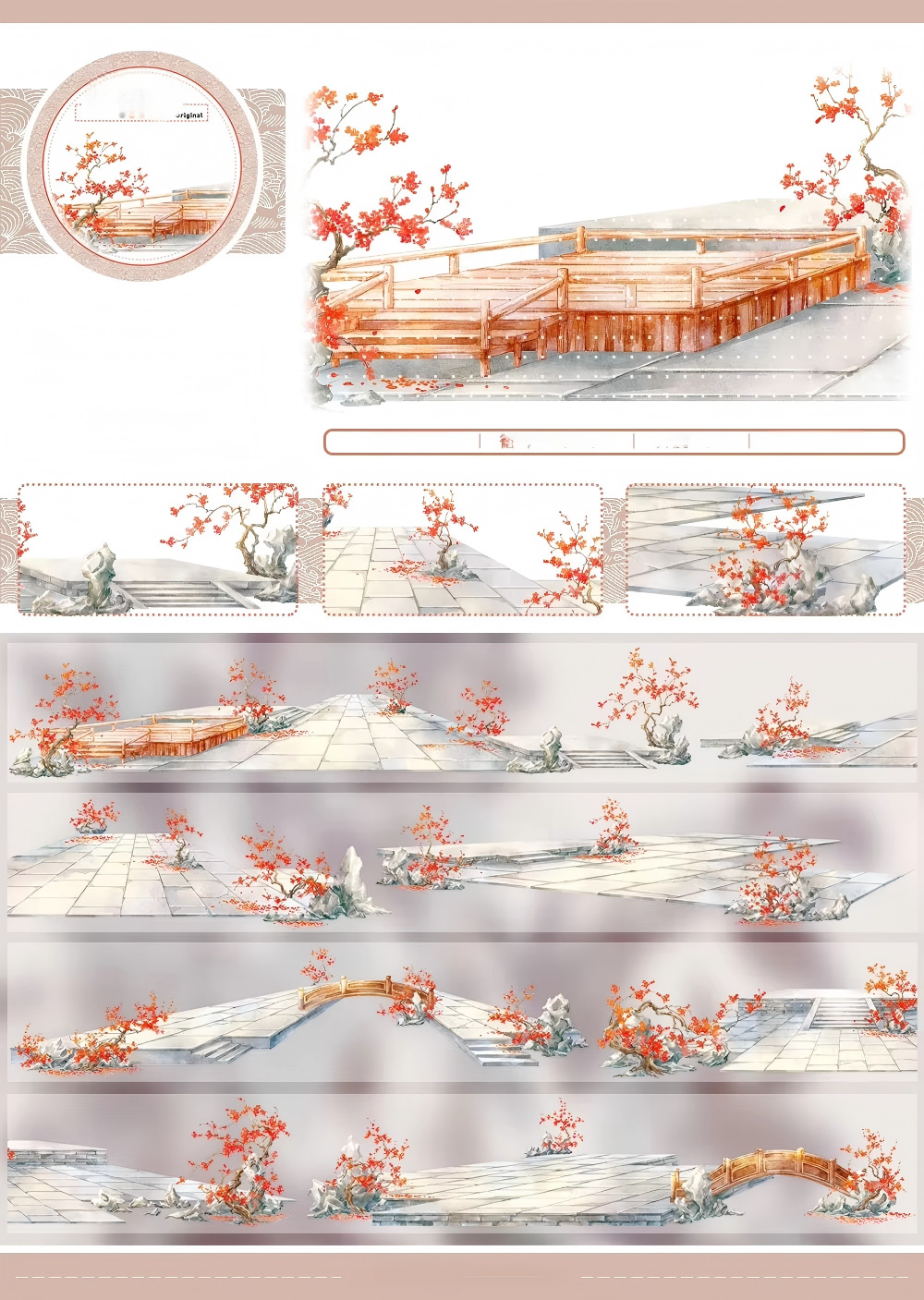 6 Marches Prune Rouge - Blanc