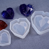 Moule en silicone AINIKA pour pendentif en pierre précieuse facettée en forme de cœur, respectueux de l'environnement, pour résine époxy