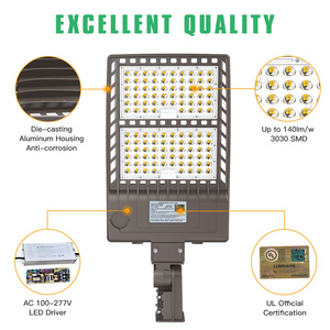 US CA Stock Shoebox <span class=keywords><strong>LED</strong></span> parcheggio lampioni esterni 100W 150W 200W 250W 300W DLC per <span class=keywords><strong>UL</strong></span> ETL CUL IP65 AC alimentazione per strada