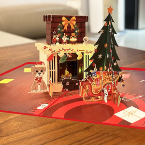 Cartolina musicale senza fine divertente <span class=keywords><strong>natale</strong></span> 4 colori fustellati vernice opaca musicale Pop-up biglietto di <span class=keywords><strong>auguri</strong></span> carta da stampa Offset saluti - Product Image 4