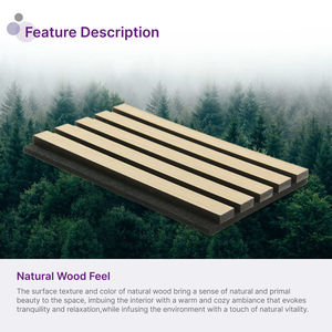 Panneau de panneaux muraux en bois à lattes acoustiques en chêne naturel pour le bureau à domicile - Product Image 6